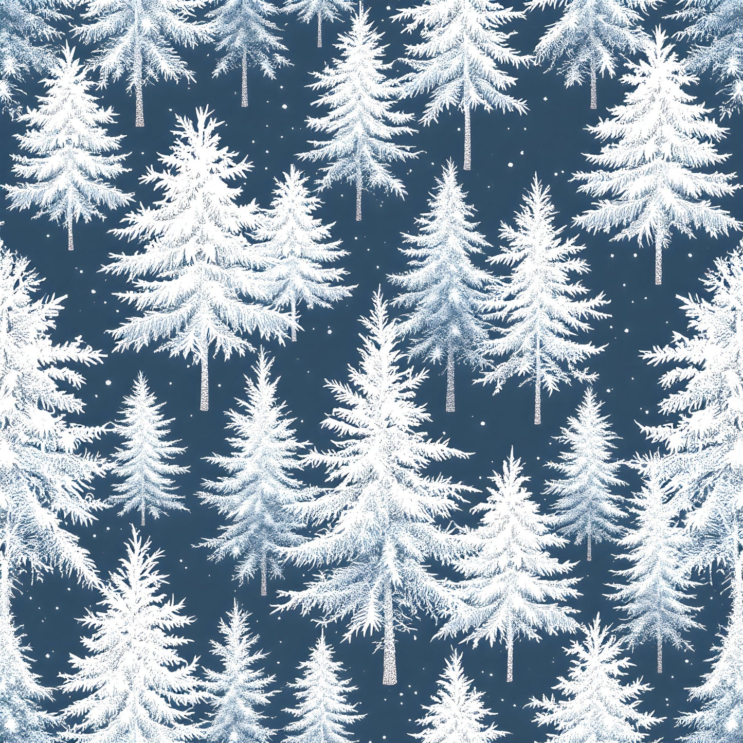 Frosty Winter Trees Pattern 6 Quilting Cotton Fabric