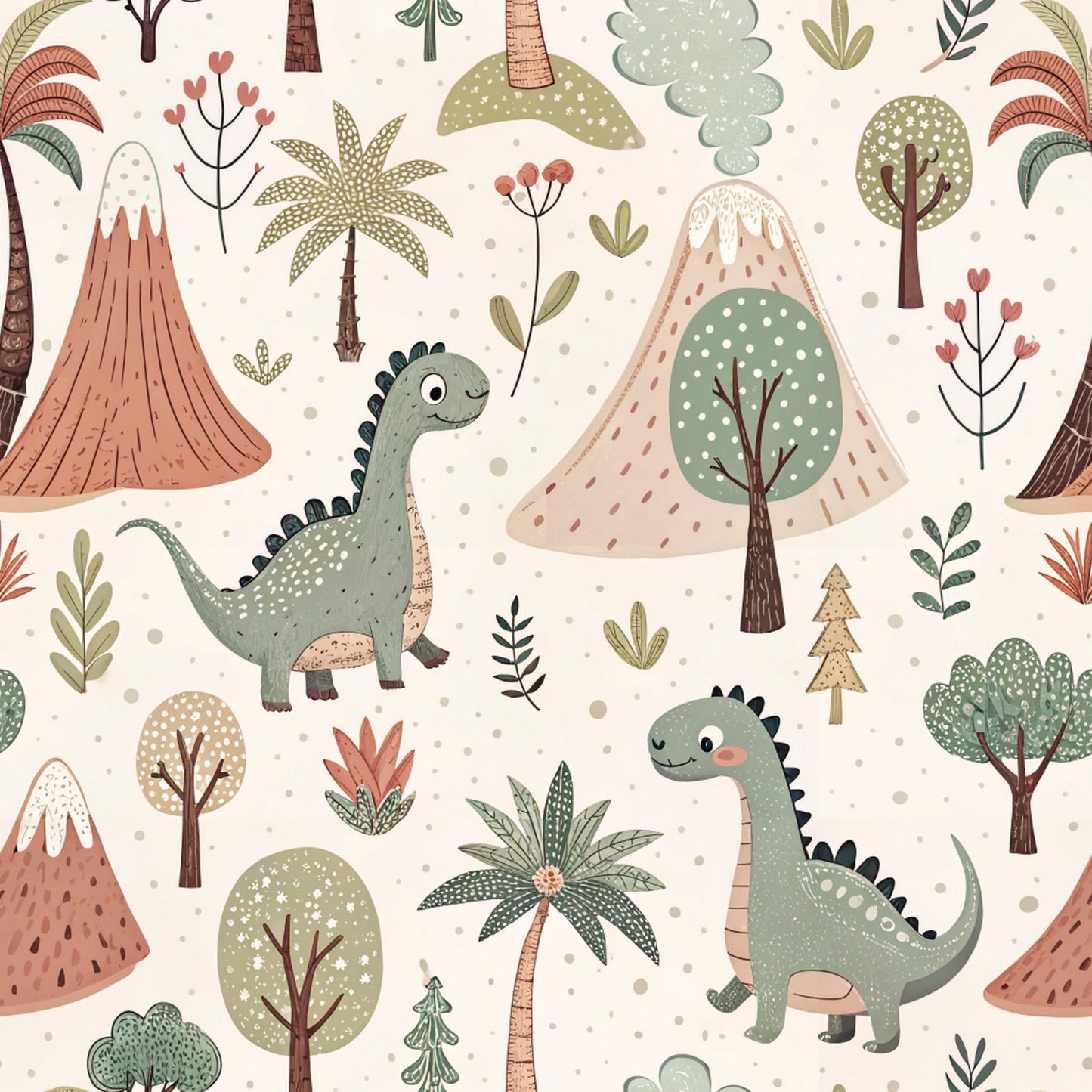 Fun Cartoon Dinosaur Pattern 3 Quilting Cotton Fabric