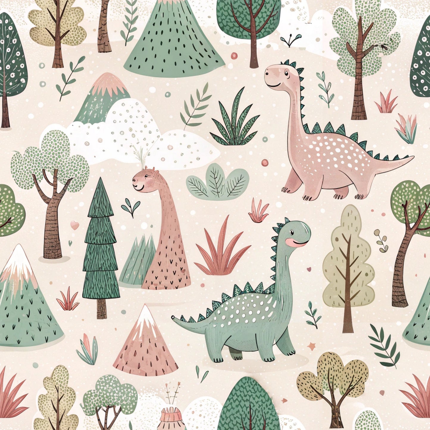 Fun Cartoon Dinosaur Pattern 9 Quilting Cotton Fabric