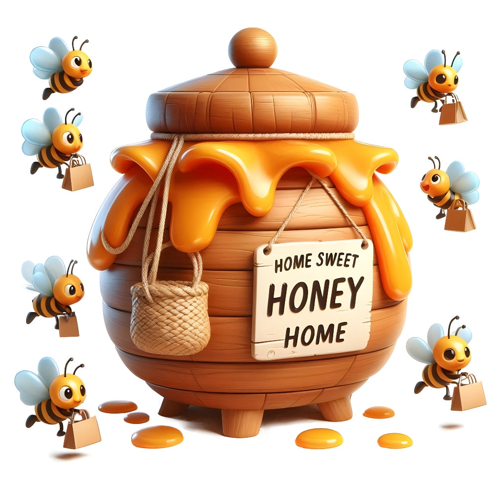 Funny Cartoon Bees Fabric Panel 15