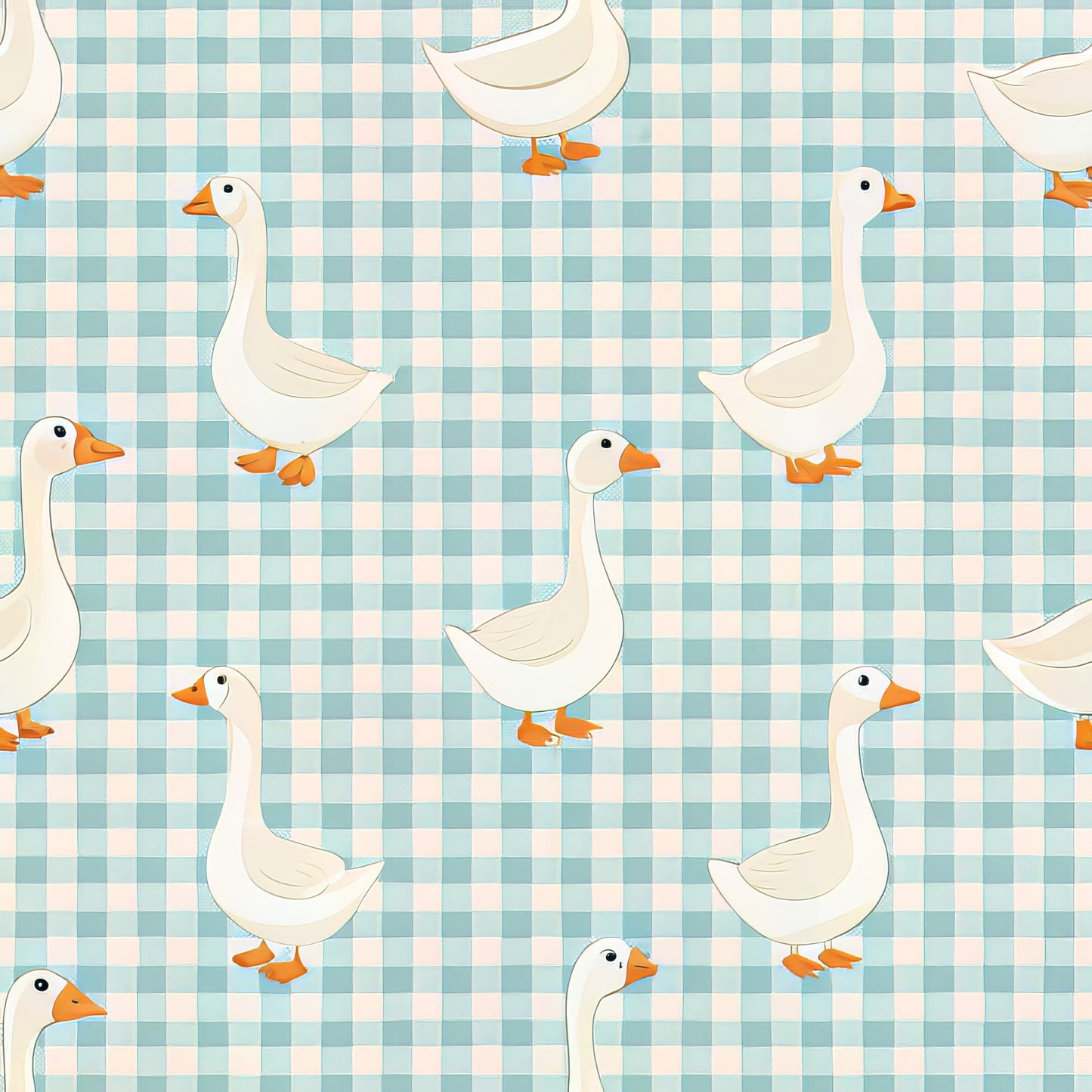Goose Gingham Pattern 1 Quilting Cotton Fabric