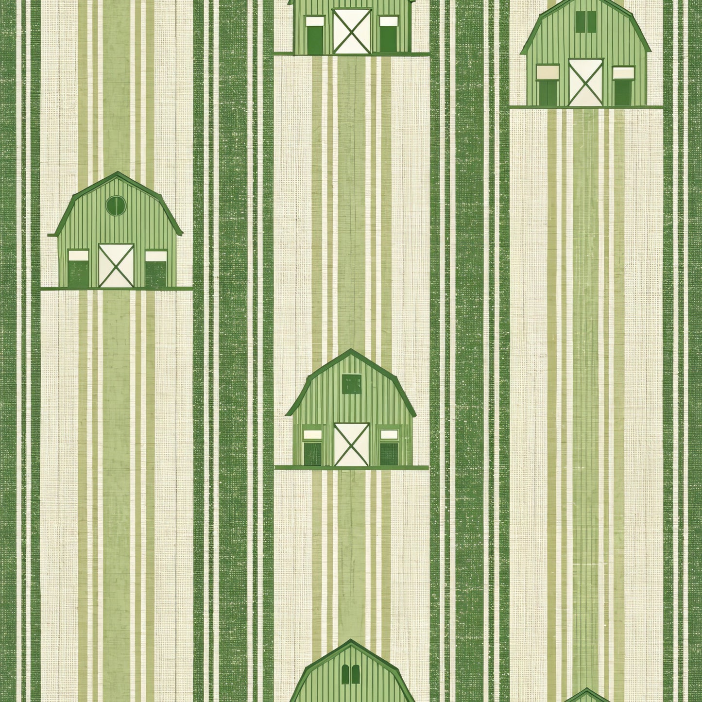 Green Farmhouse Pattern 9 Quilting Cotton Fabric