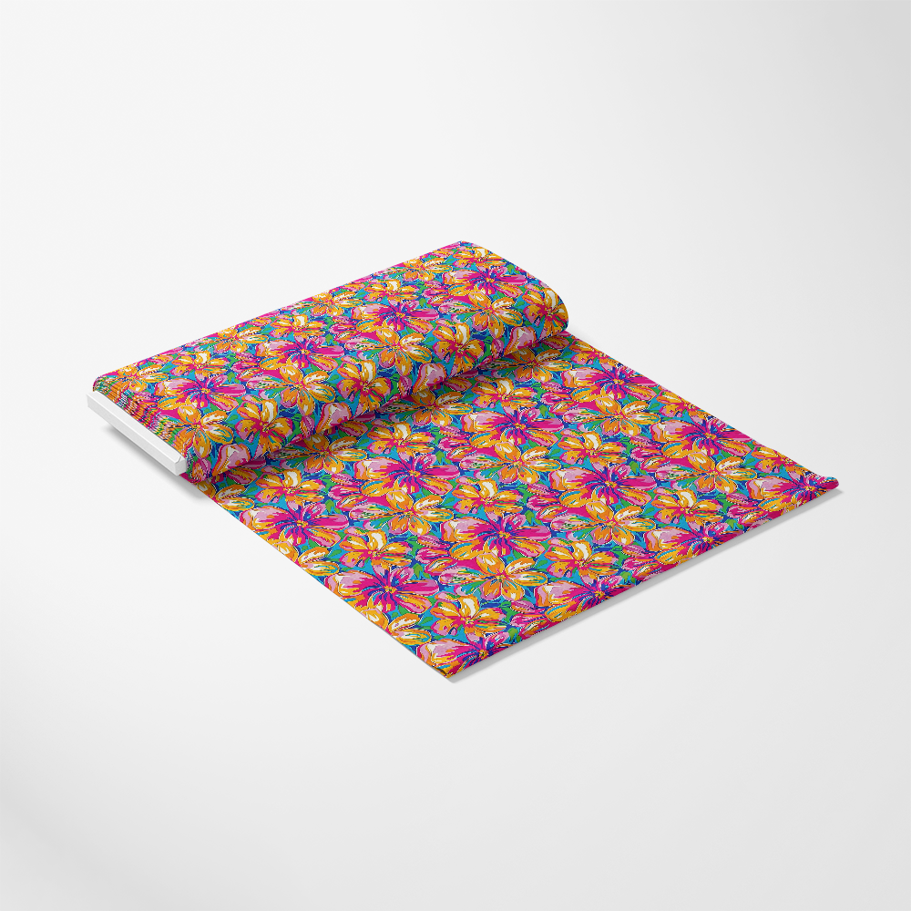 - Groovy Hippie Pattern 14 Quilting Cotton Fabric
- vibrant colors
- floral print
- retro design
- warm tones
- purple, orange, yellow hues
- cotton textile
- quilting material
- psychedelic style
- continuous yardage