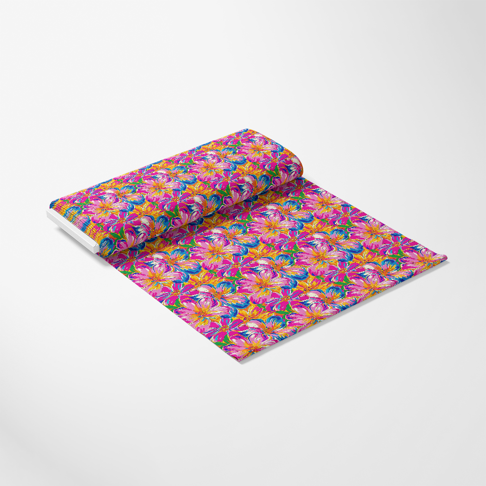 - Groovy Hippie Pattern 17 Quilting Cotton Fabric
- vibrant floral design
- colorful fabric
- pink, yellow, blue, green hues
- quilting cotton material
- decorative textile
- retro style
- bohemian print
- soft cotton fabric
- bright and lively pattern