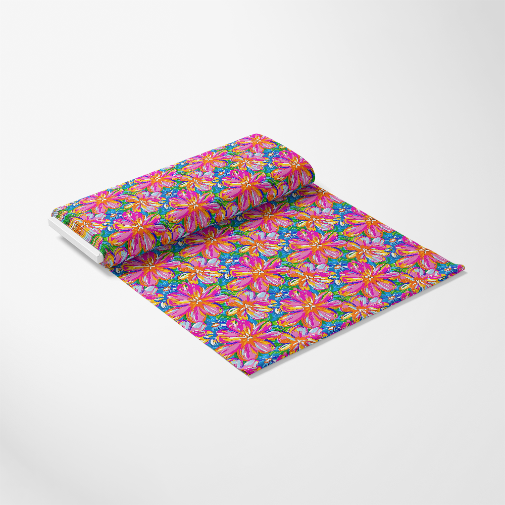 - Groovy Hippie Pattern 4 Quilting Cotton Fabric
- Floral design
- Bright pink, orange, blue, green colors
- Vintage style
- Decorative textile
- Soft cotton material
- Quilting fabric
- Vibrant, retro, bohemian
- Yardage fabric roll