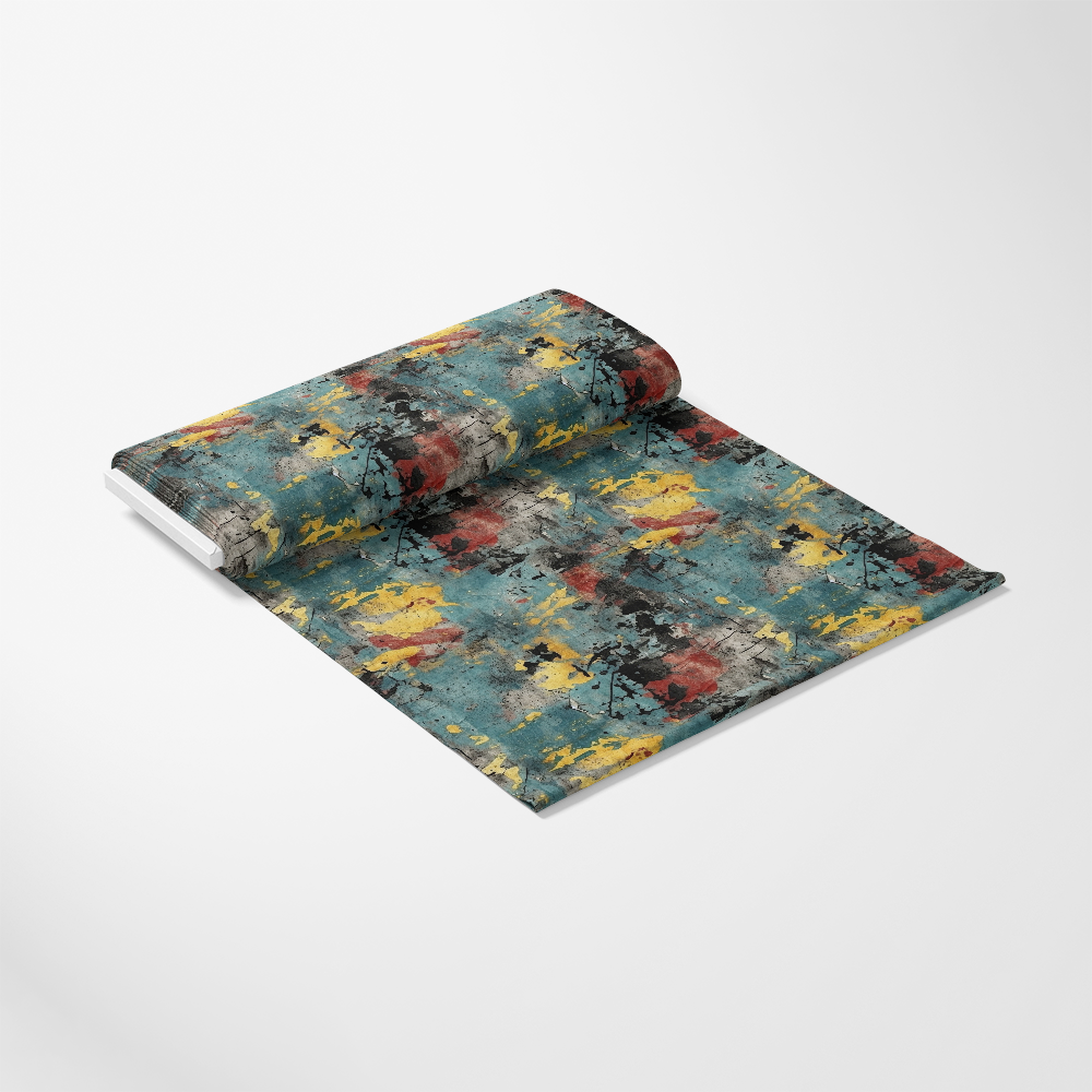 - Grunge Dry Paint Texture Pattern 12 Quilting Cotton Fabric
- abstract design
- mix of teal, yellow, red, black colors
- textured surface
- artistic brushstroke style
- cotton textile
- fabric for quilting
- colorful, rustic, distressed look
- creative textile material
- cotton yardage