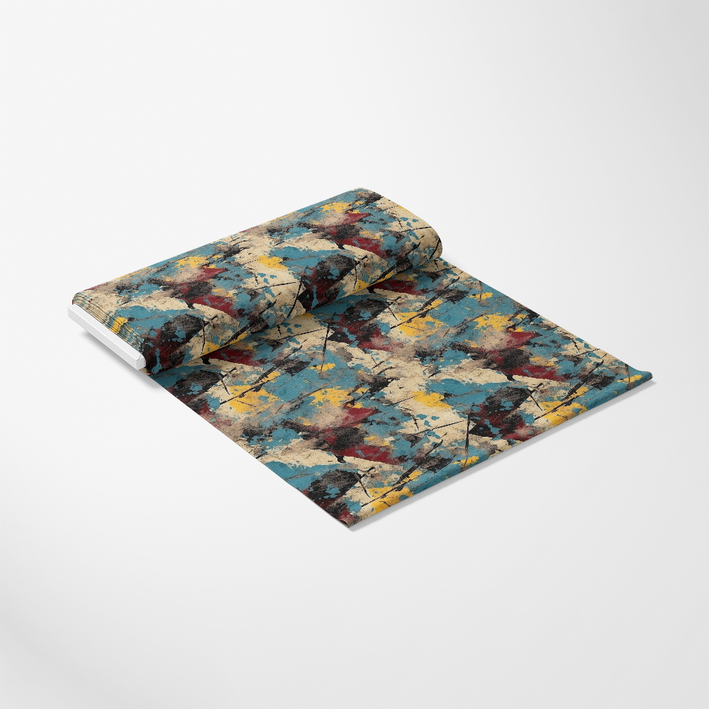 - Grunge Dry Paint Texture Pattern 3 Quilting Cotton Fabric
- Abstract design
- Multicolor with teal, yellow, burgundy, black, beige
- Cotton fabric
- Quilting material
- Artistic textured print
- Contemporary style
- Soft textile
- Durable yardage
- Creative surface