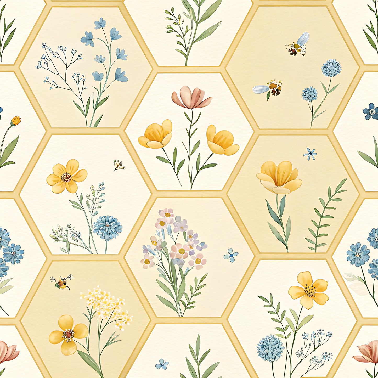 Honey Bee Pattern 18 Quilting Cotton Fabric
