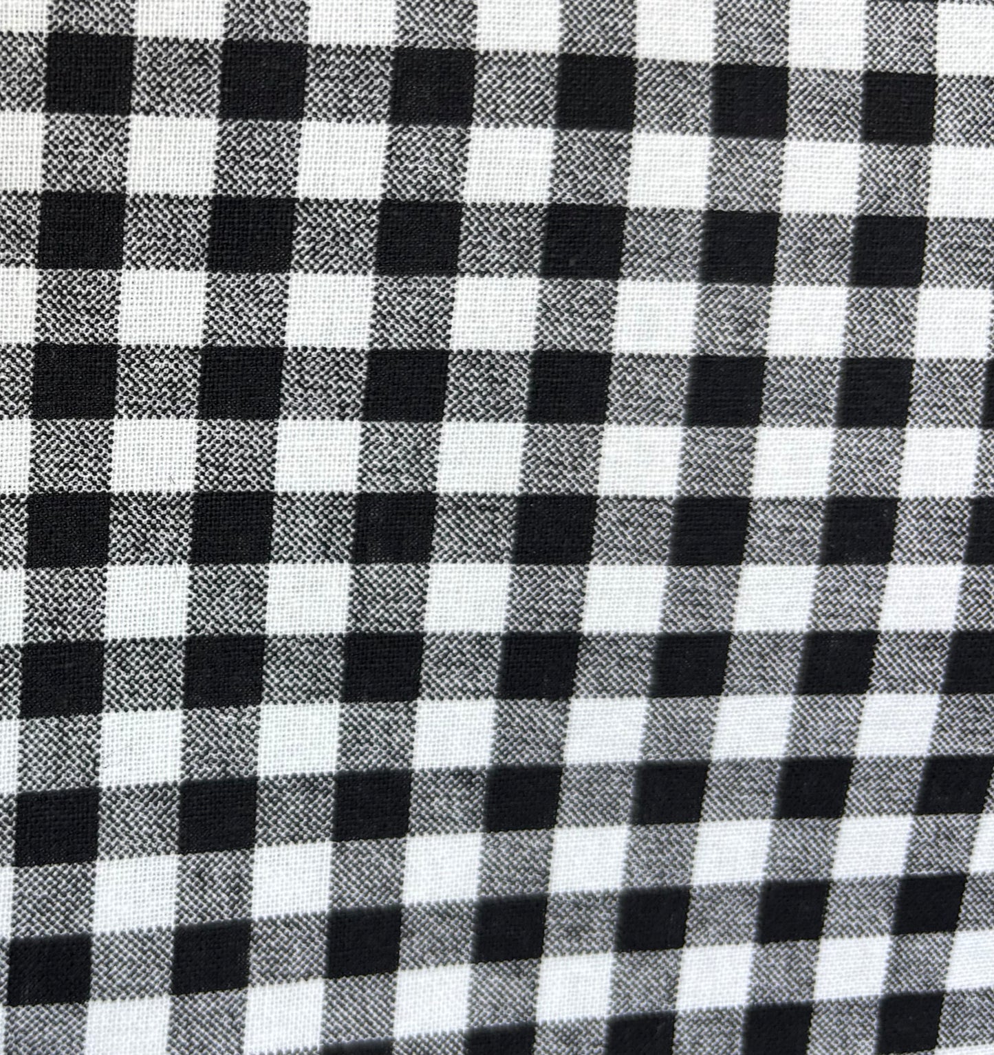 Large Check on Black Quilting Cotton Fabric