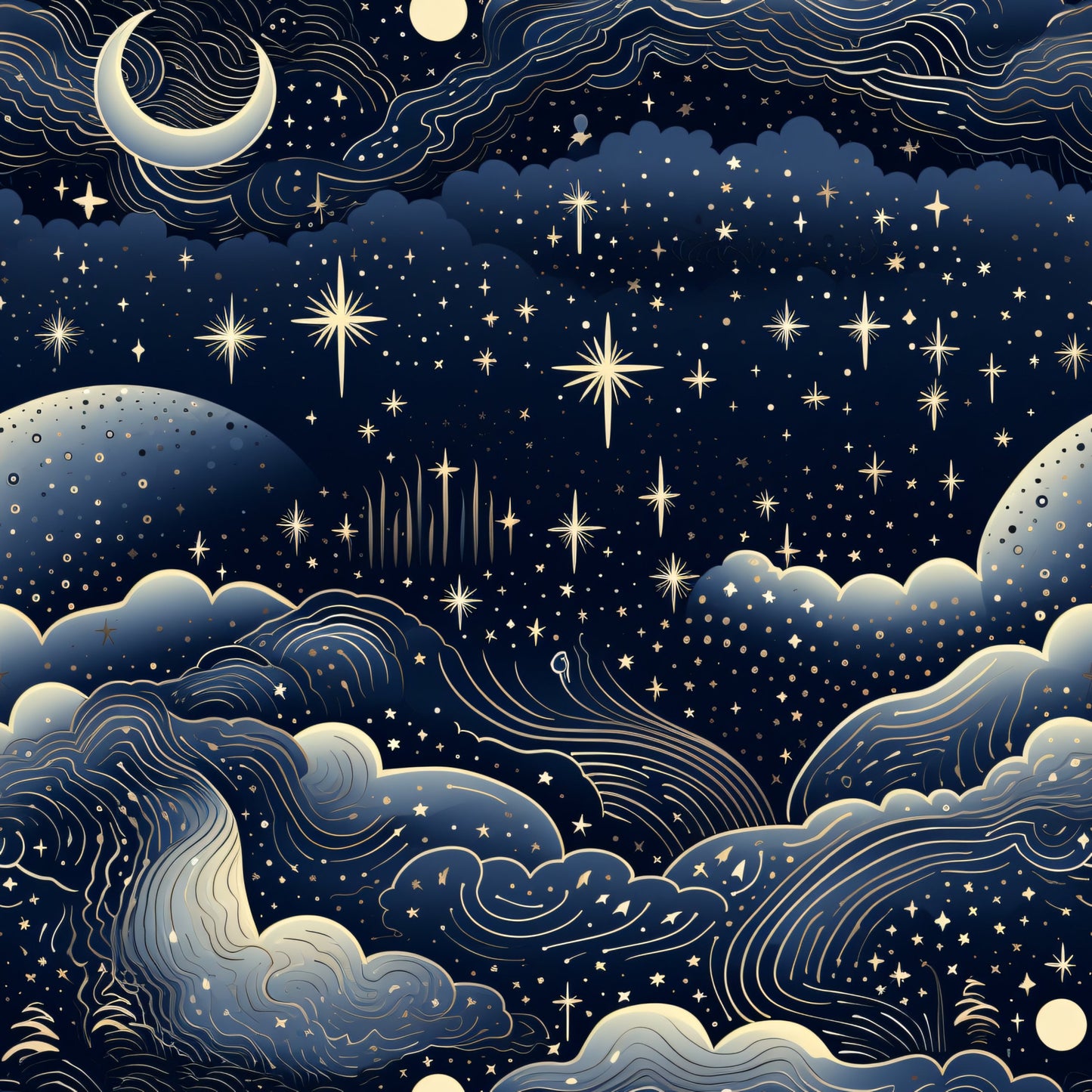 Infinite Galaxy Pattern 7 Quilting Cotton Fabric