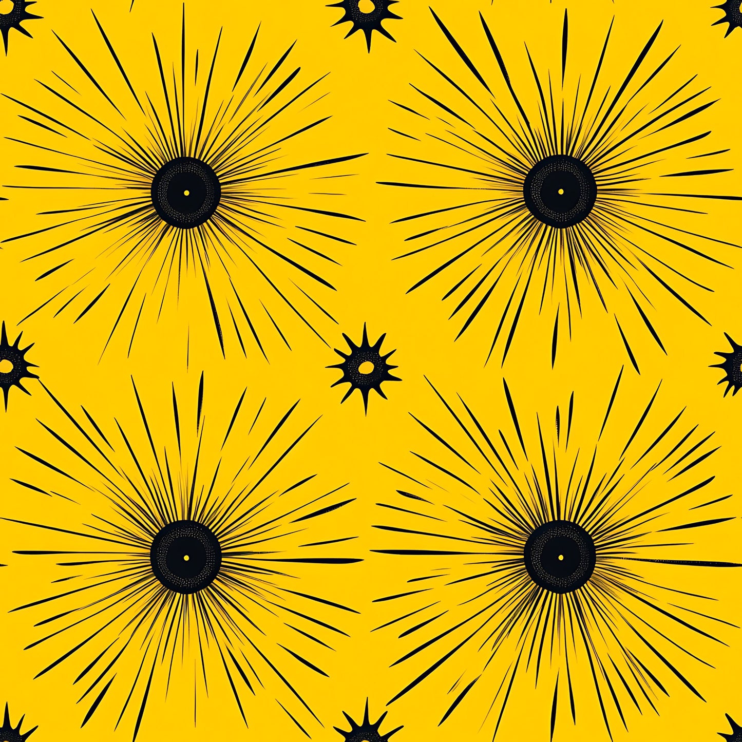 Lemon Burst Pattern 11 Quilting Cotton Fabric