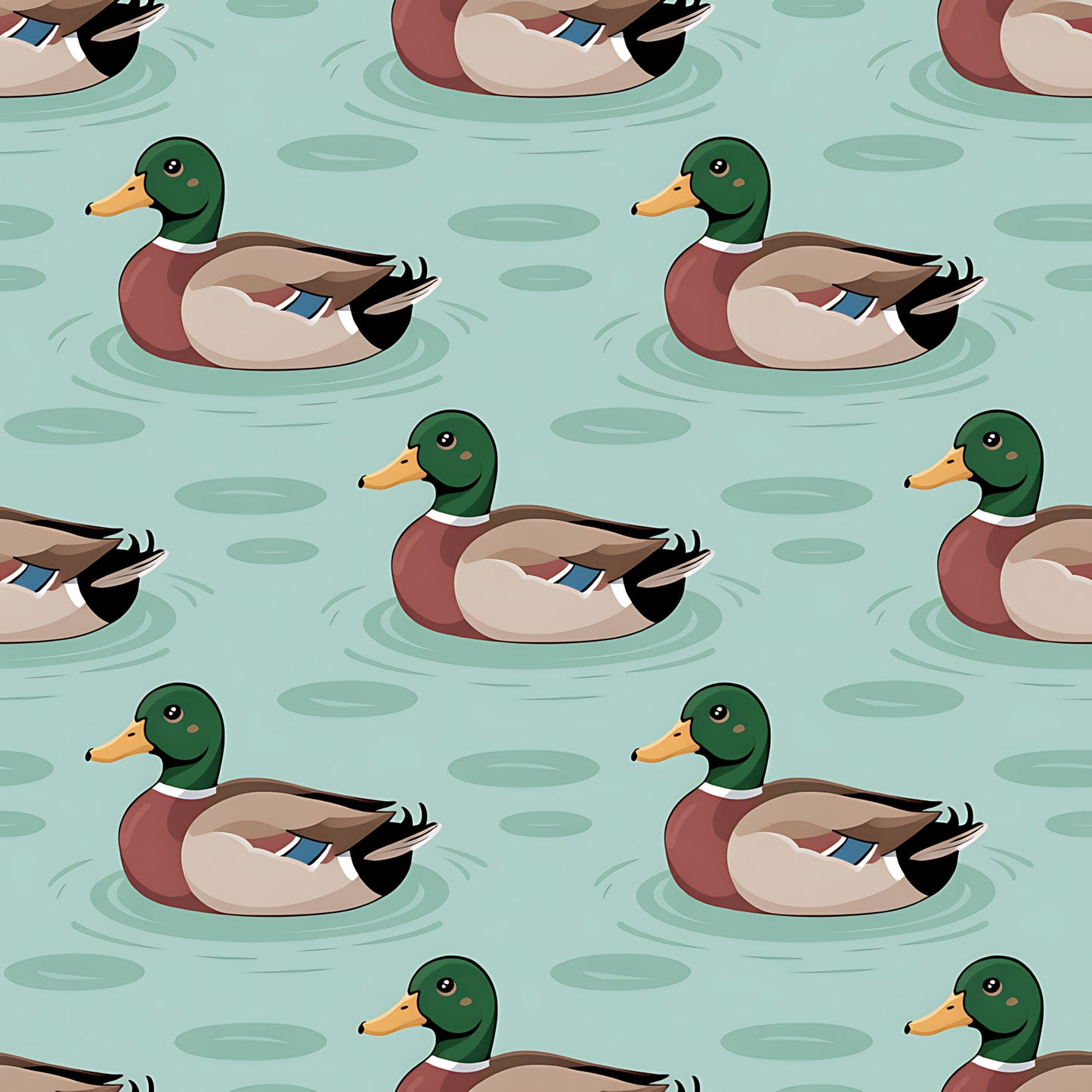 Mallard in the Pond Pattern 14 Quilting Cotton Fabric