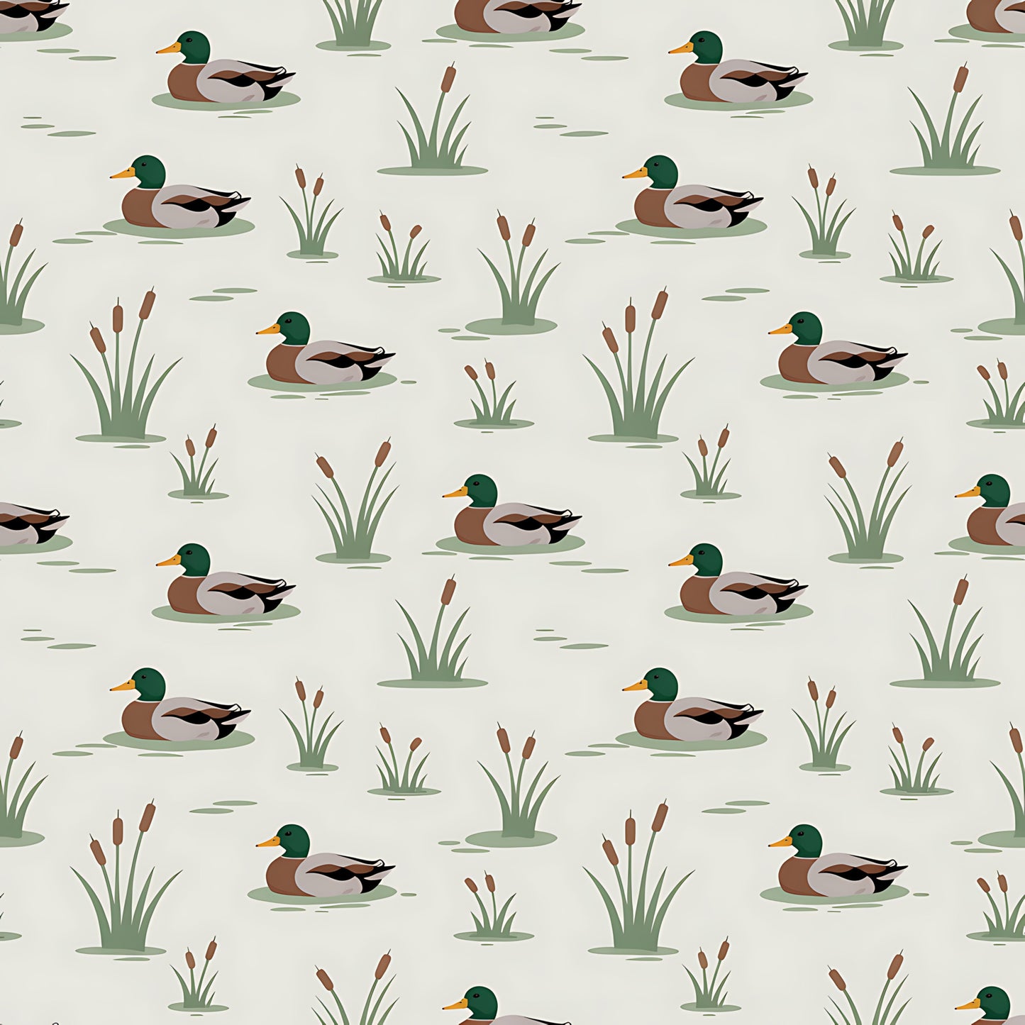 Mallard in the Pond Pattern 19 Quilting Cotton Fabric