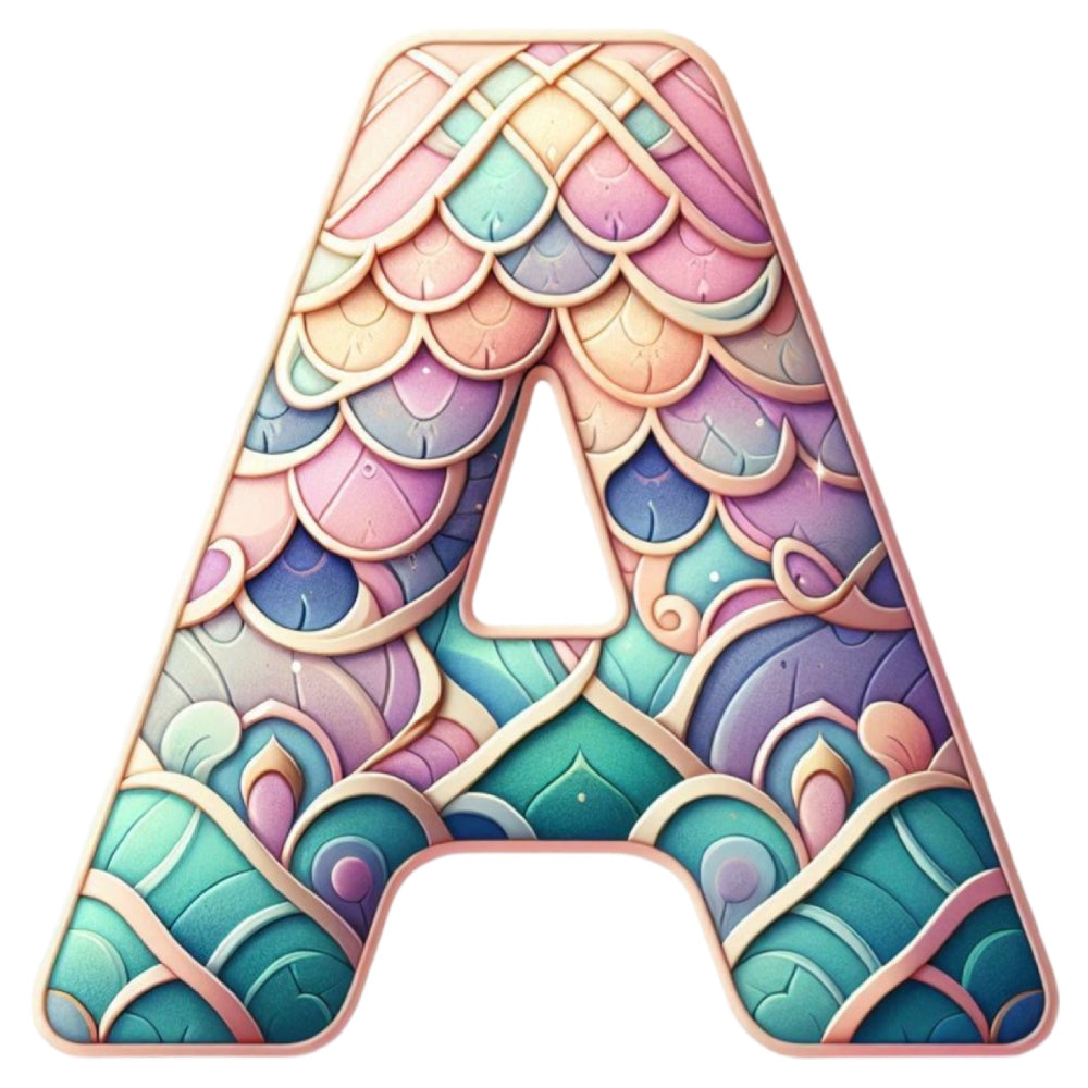 Mermaid Letter A Fabric Panel