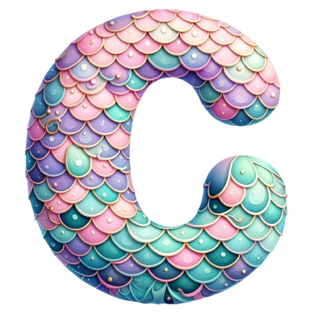 Mermaid Letter C Fabric Panel