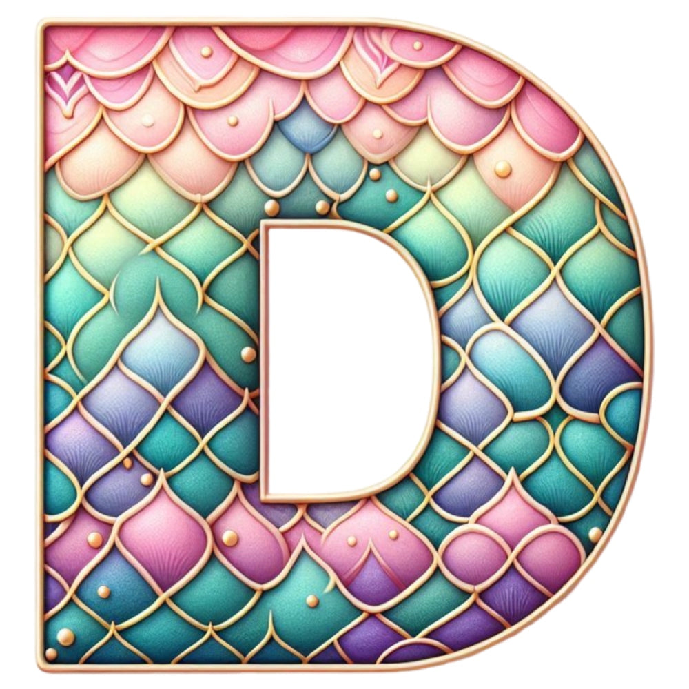Mermaid Letter D Fabric Panel