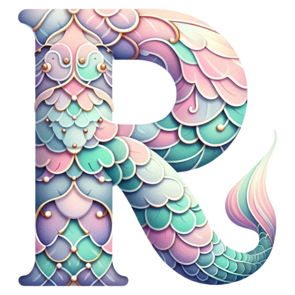 Mermaid Letter R Fabric Panel