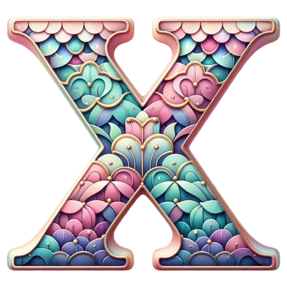 Mermaid Letter X Fabric Panel