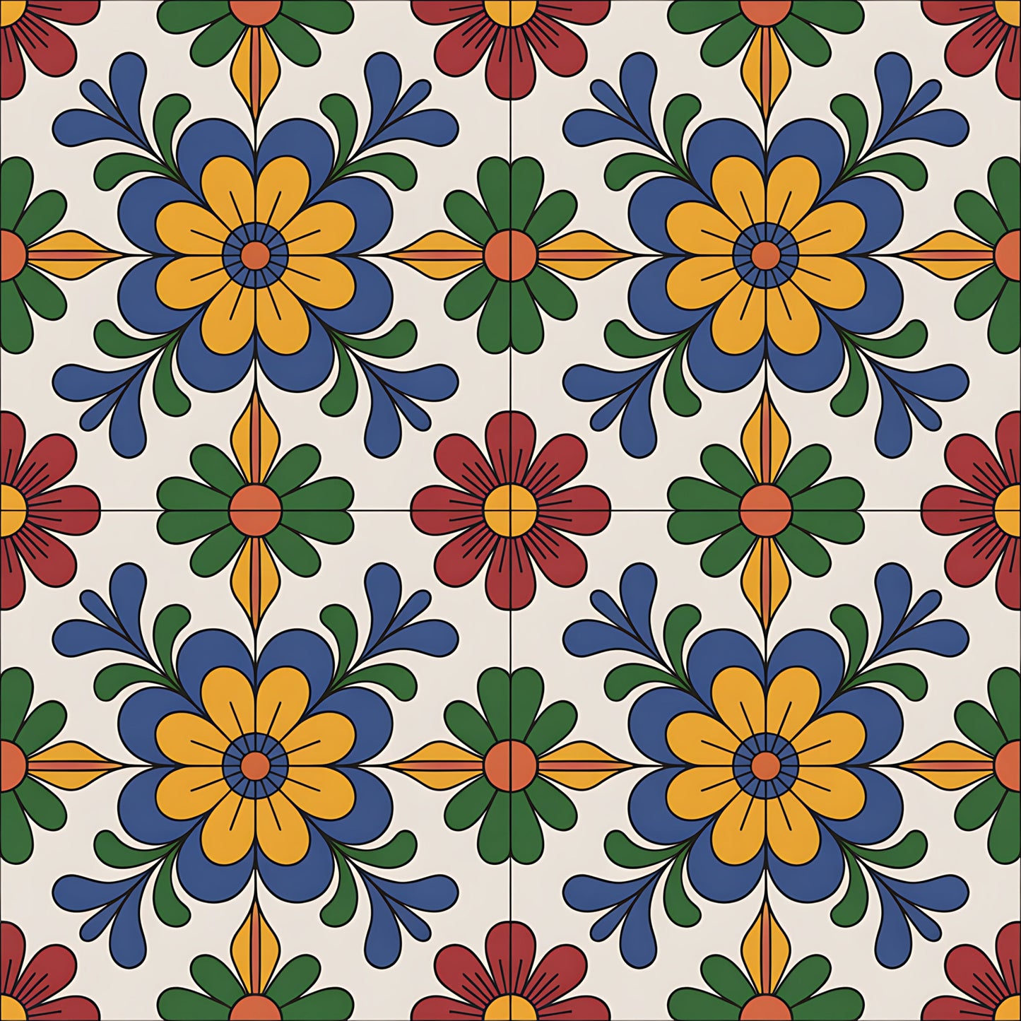 Mexican Talavera Pattern 11 Quilting Cotton Fabric