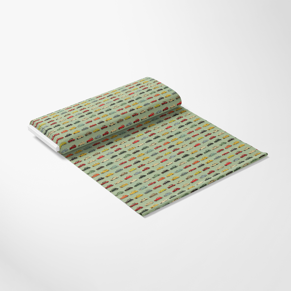 Midcentury Cars Pattern 8 Quilting Cotton Fabric