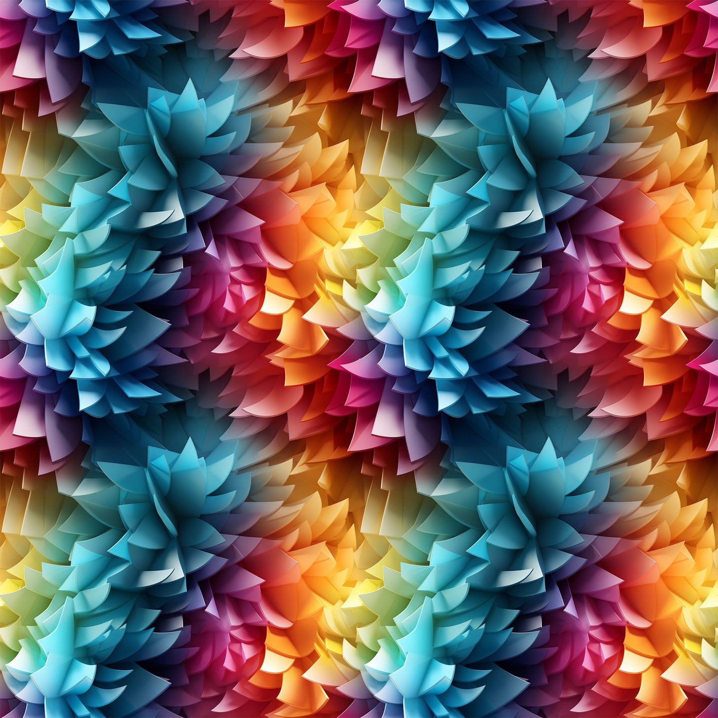 Modern 3D Rainbow Pattern 2 Quilting Cotton Fabric