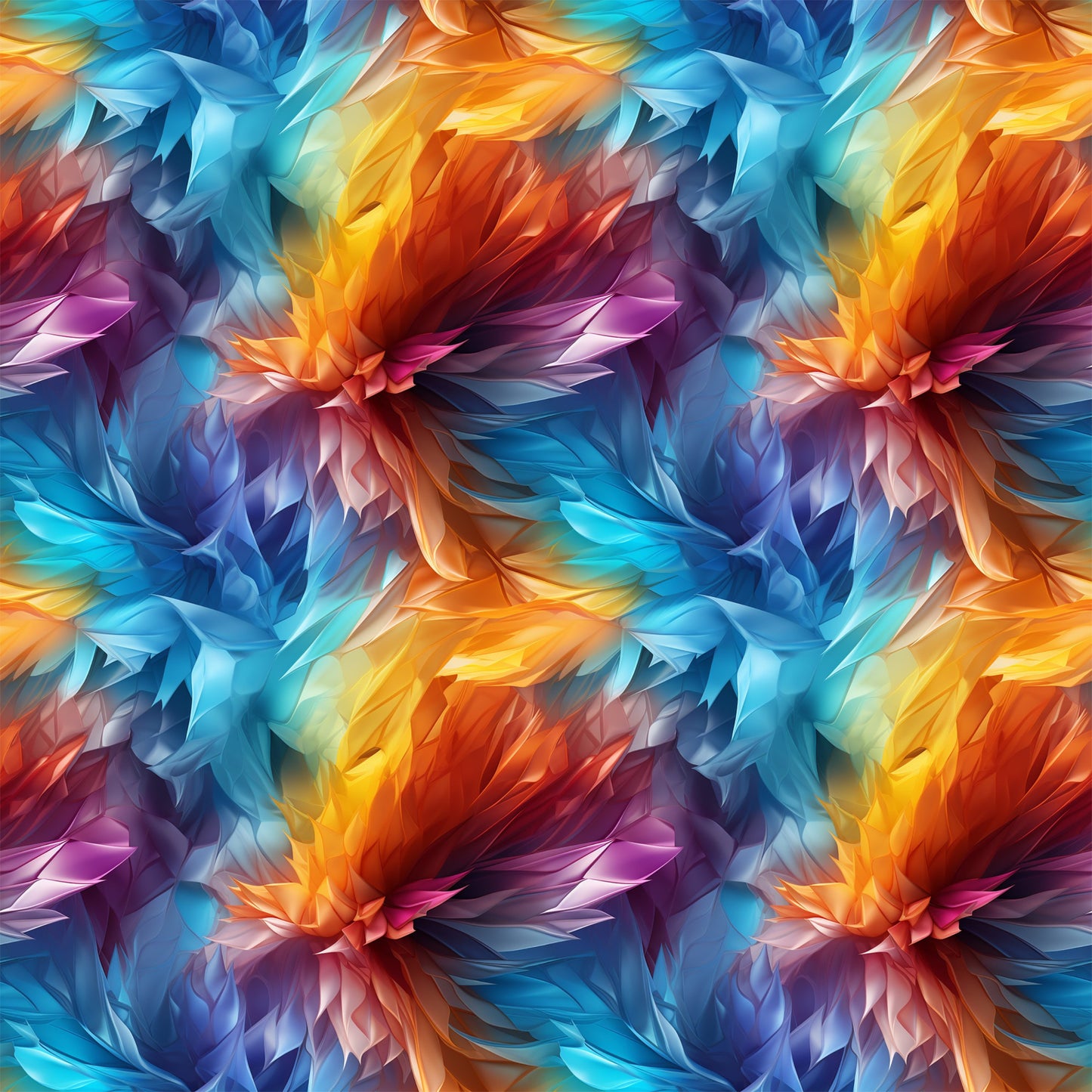 Modern 3D Rainbow Pattern 4 Quilting Cotton Fabric