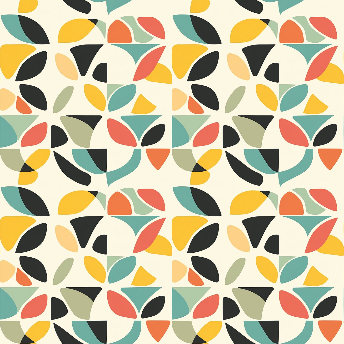 Modern Retro Geometric Pattern 5 Quilting Cotton Fabric