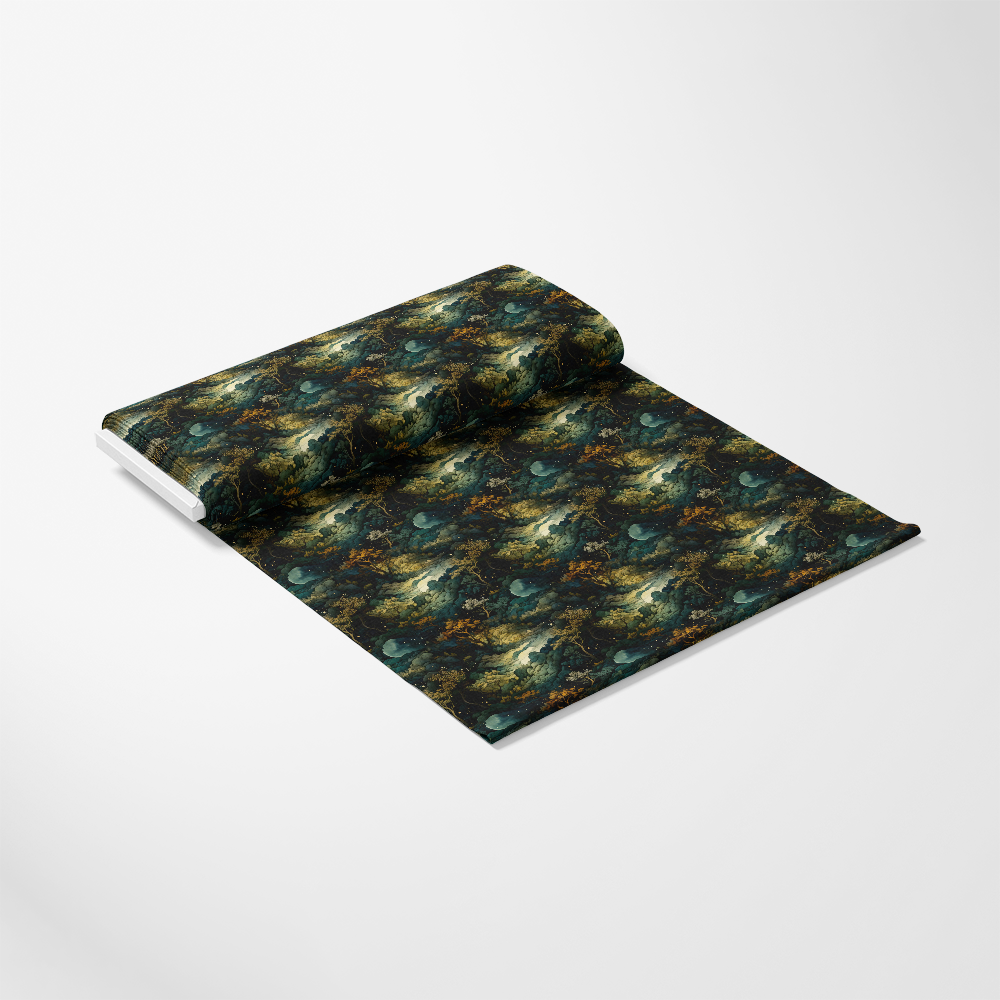 - Natures Tapestry Pattern 1 Quilting Cotton Fabric
- quilting fabric, cotton fabric
- nature-inspired, tapestry design
- dark green, teal, brown, gold
- abstract, intricate, artistic
- fabric roll, yardage textile
