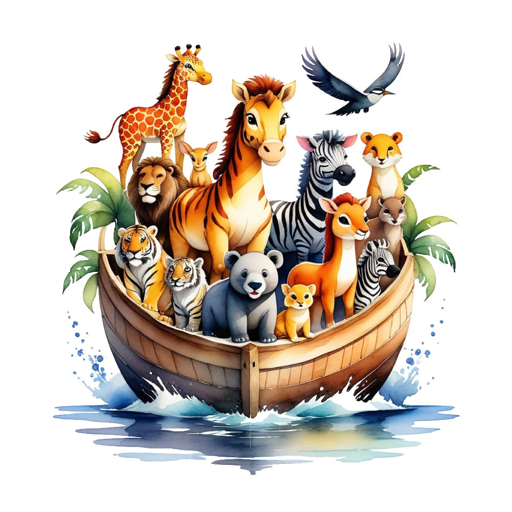 Noah's Ark Round Fabric Panel 10