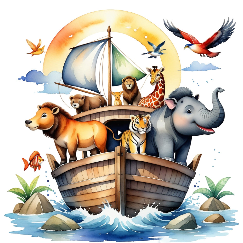 Noah's Ark Round Fabric Panel 7
