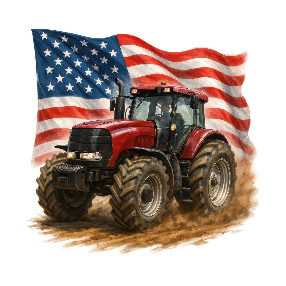 Patriotic Tractor Fabric Panel 16