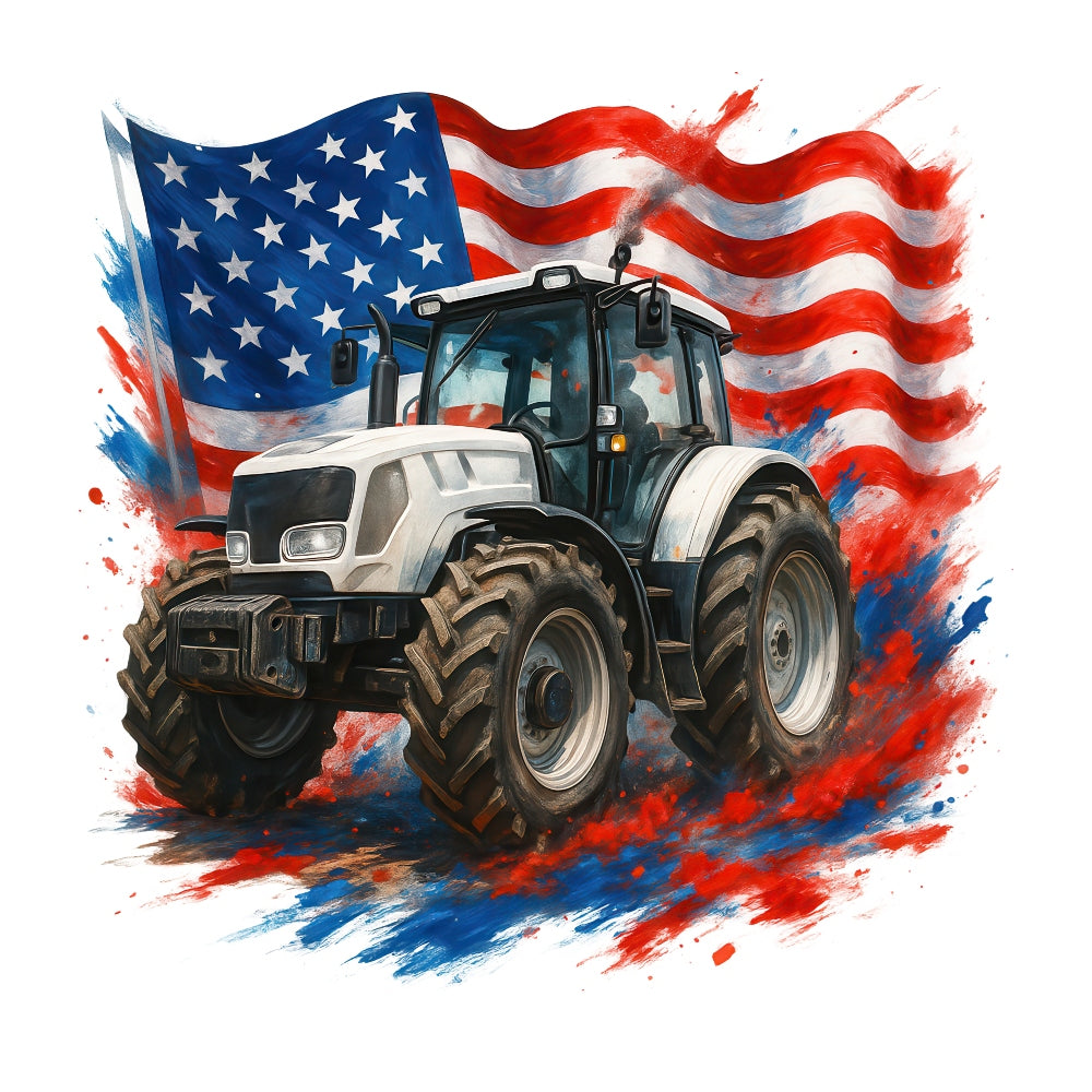 Patriotic Tractor Fabric Panel 17