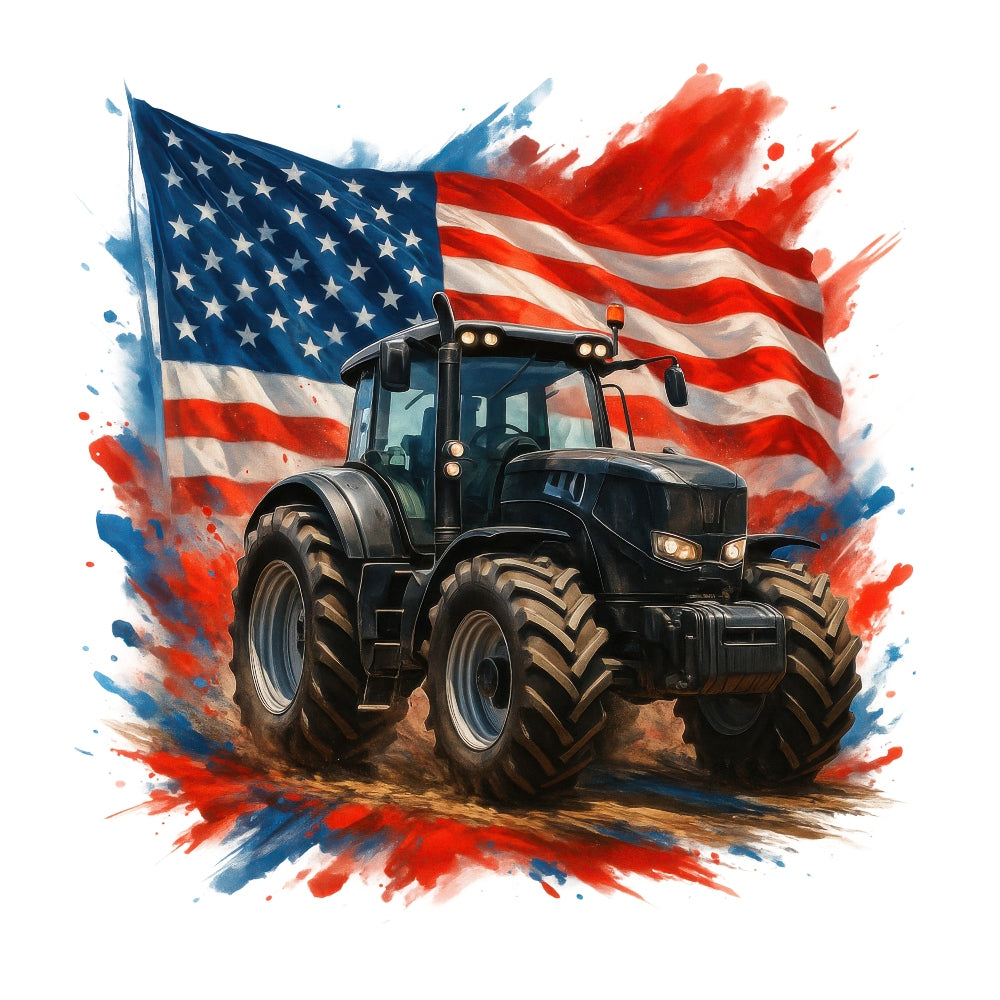 Patriotic Tractor Fabric Panel 19