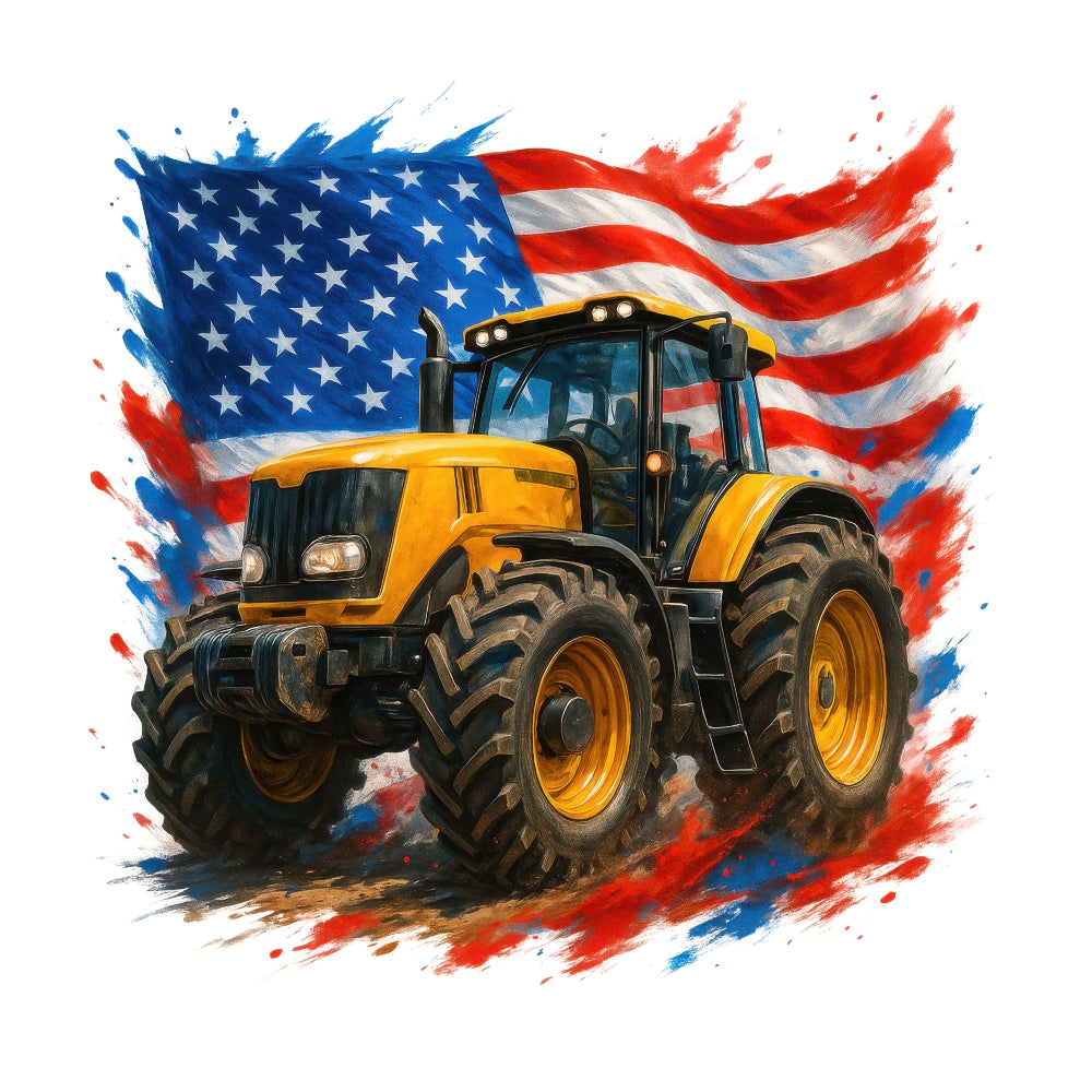 Patriotic Tractor Fabric Panel 5