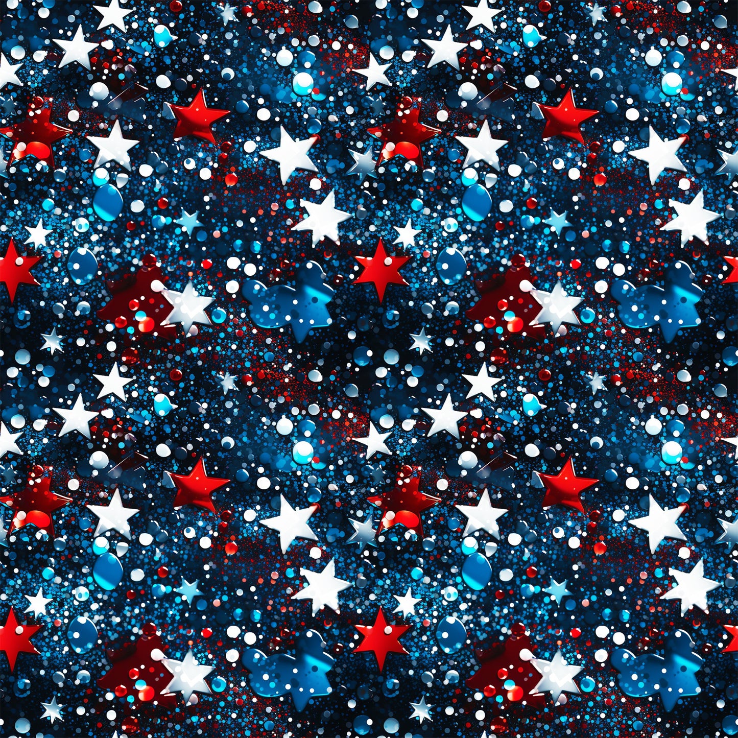 Patriotic Confetti and Glitter Pattern 10 Quilting Cotton Fabric
