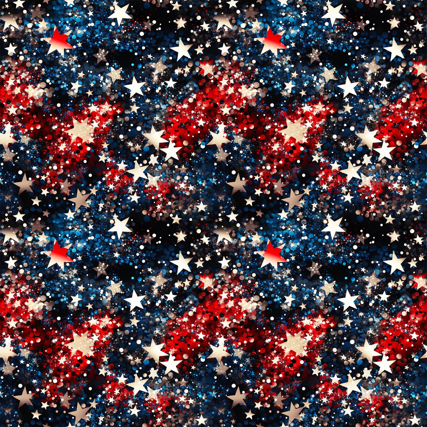 Patriotic Confetti and Glitter Pattern 3 Quilting Cotton Fabric