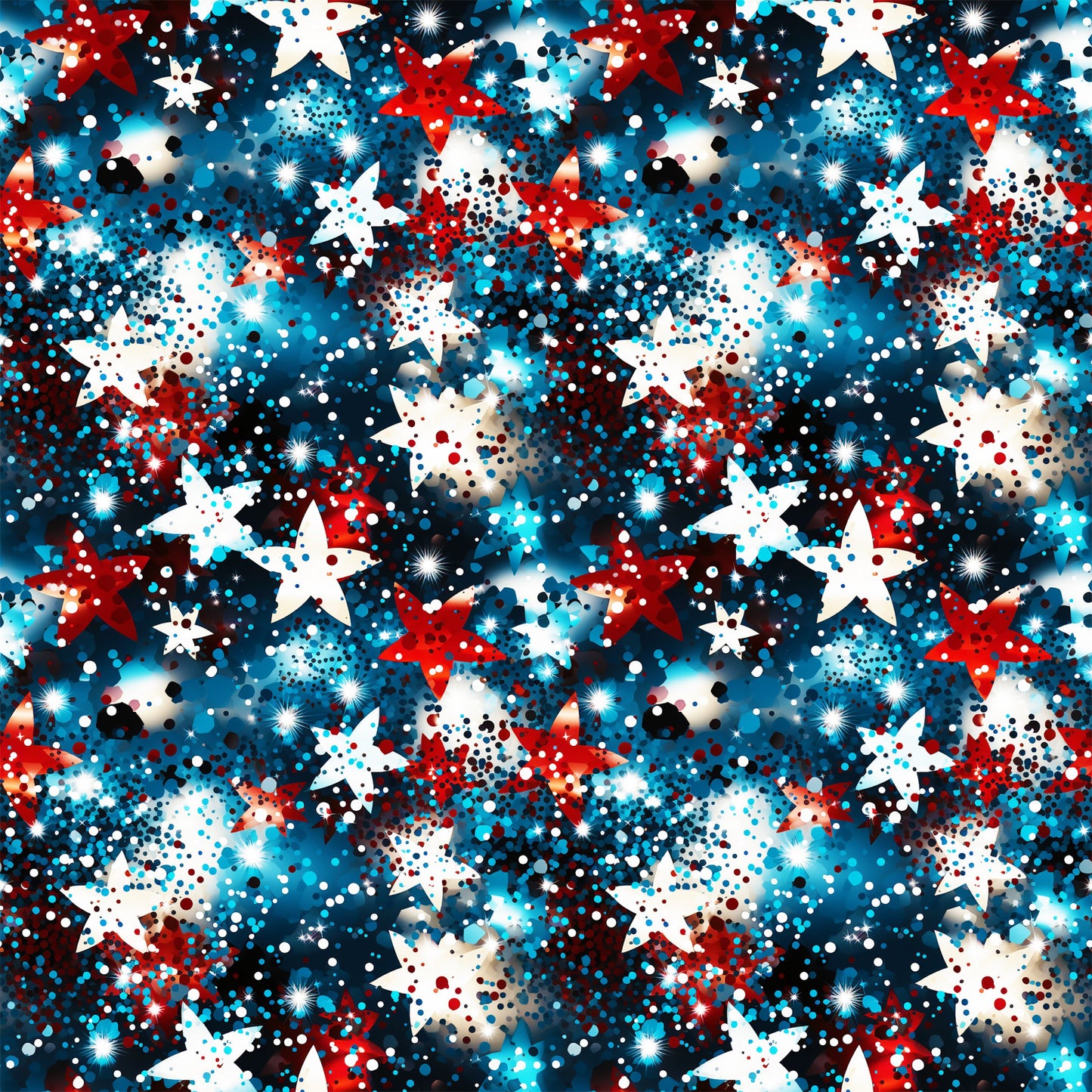 Patriotic Confetti and Glitter Pattern 5 Quilting Cotton Fabric