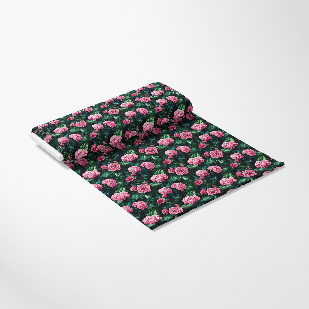 Pink Flowers and Tropical Leaves Pattern 14 Quilting Cotton Fabric