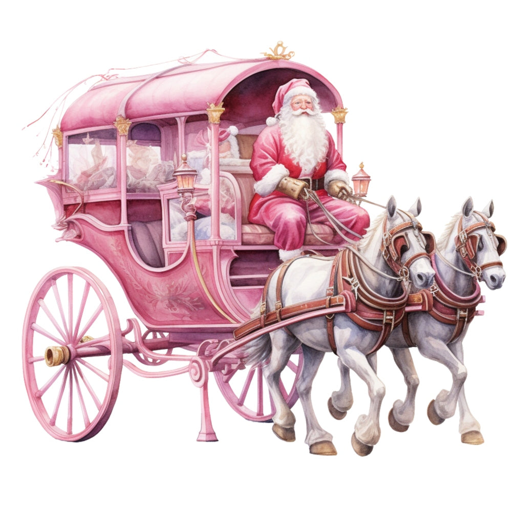 Pink Santa Claus Fabric Panel 3