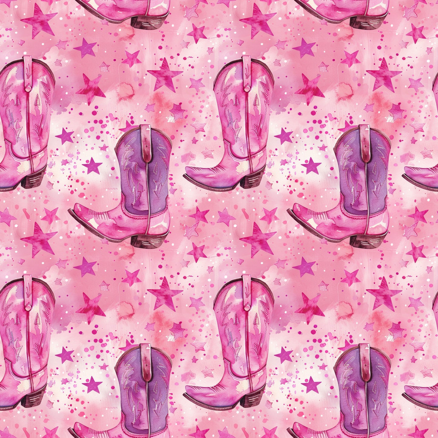 Pink Cowboy Boots Pattern 11 Quilting Cotton Fabric