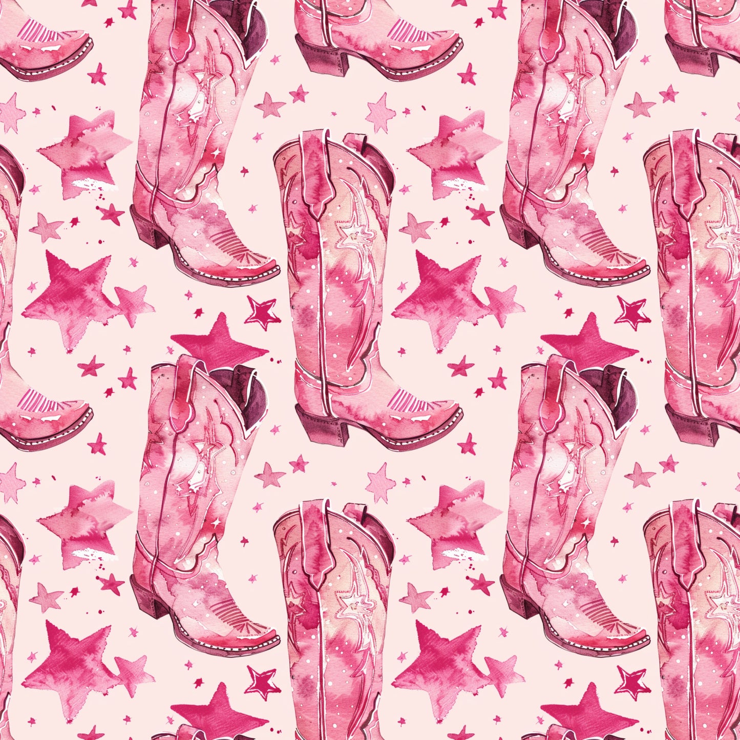Pink Cowboy Boots Pattern 18 Quilting Cotton Fabric