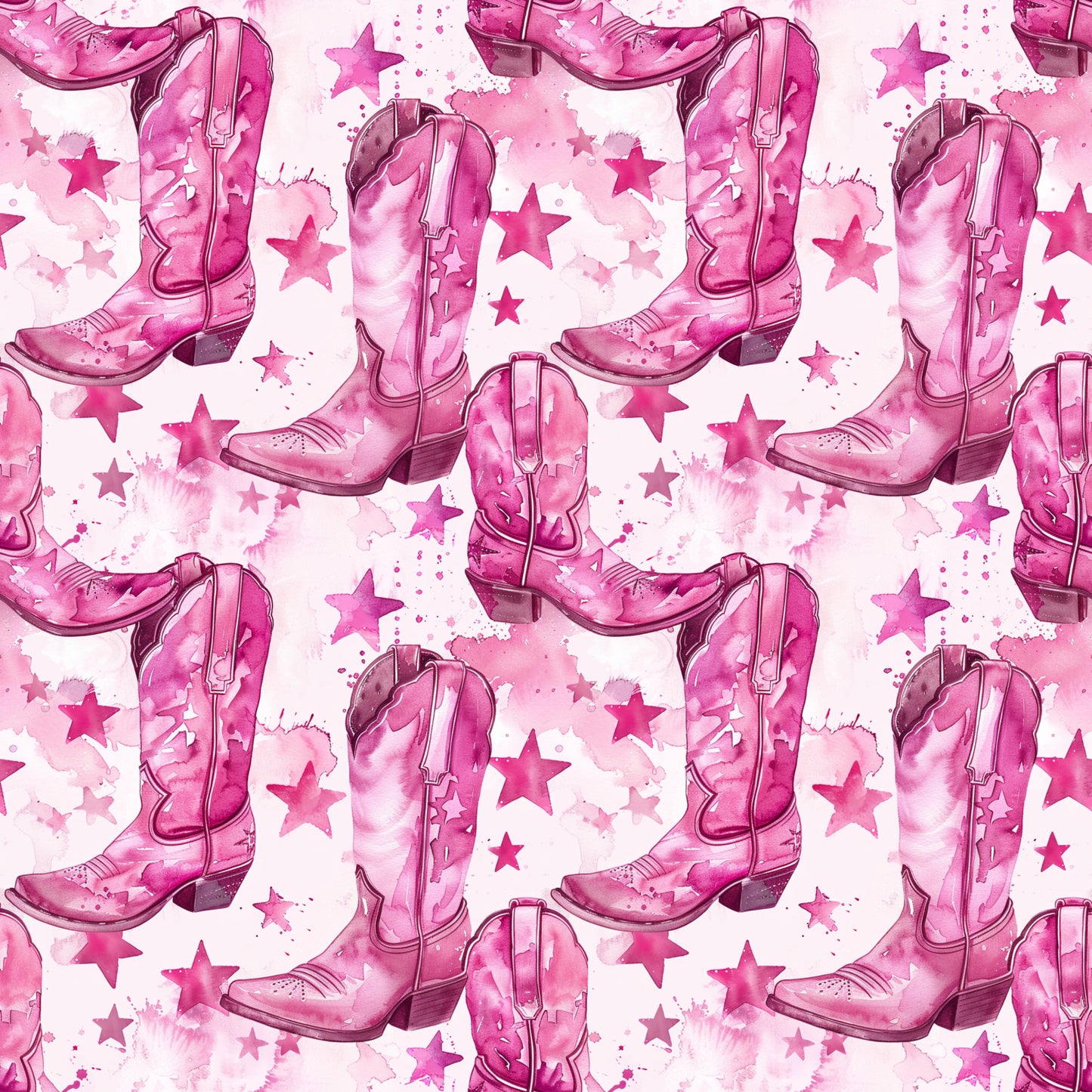 Pink Cowboy Boots Pattern 5 Quilting Cotton Fabric