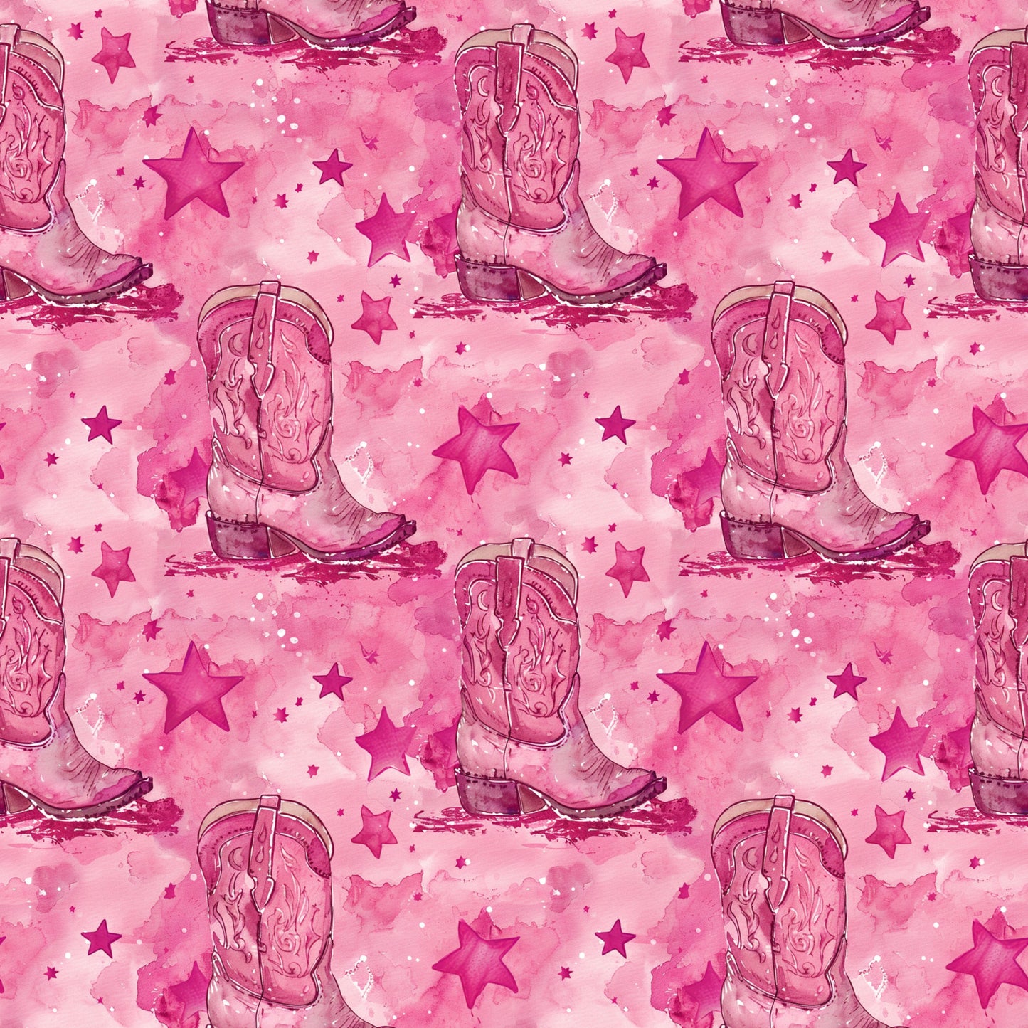 Pink Cowboy Boots Pattern 6 Quilting Cotton Fabric