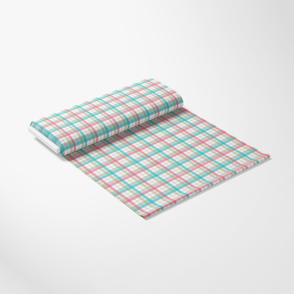 - Plaid for Summer Pattern 14 Quilting Cotton Fabric
- Quilting fabric
- Cotton textile
- Pastel colors
- Pink, turquoise, white, yellow
- Checkered design
- Summer theme
- Lightweight material
- Soft texture
- Sewing fabric
- Crafting material
- Yardage fabric
- Printed fabric roll