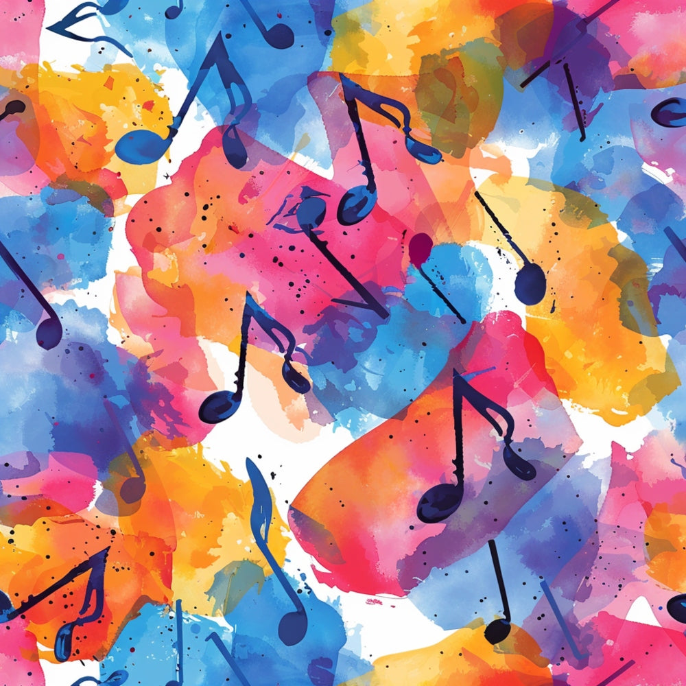 Pop Art Music Notes Fabric Panel 10