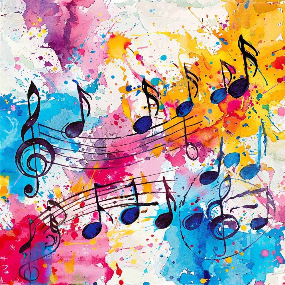 Pop Art Music Notes Fabric Panel 5