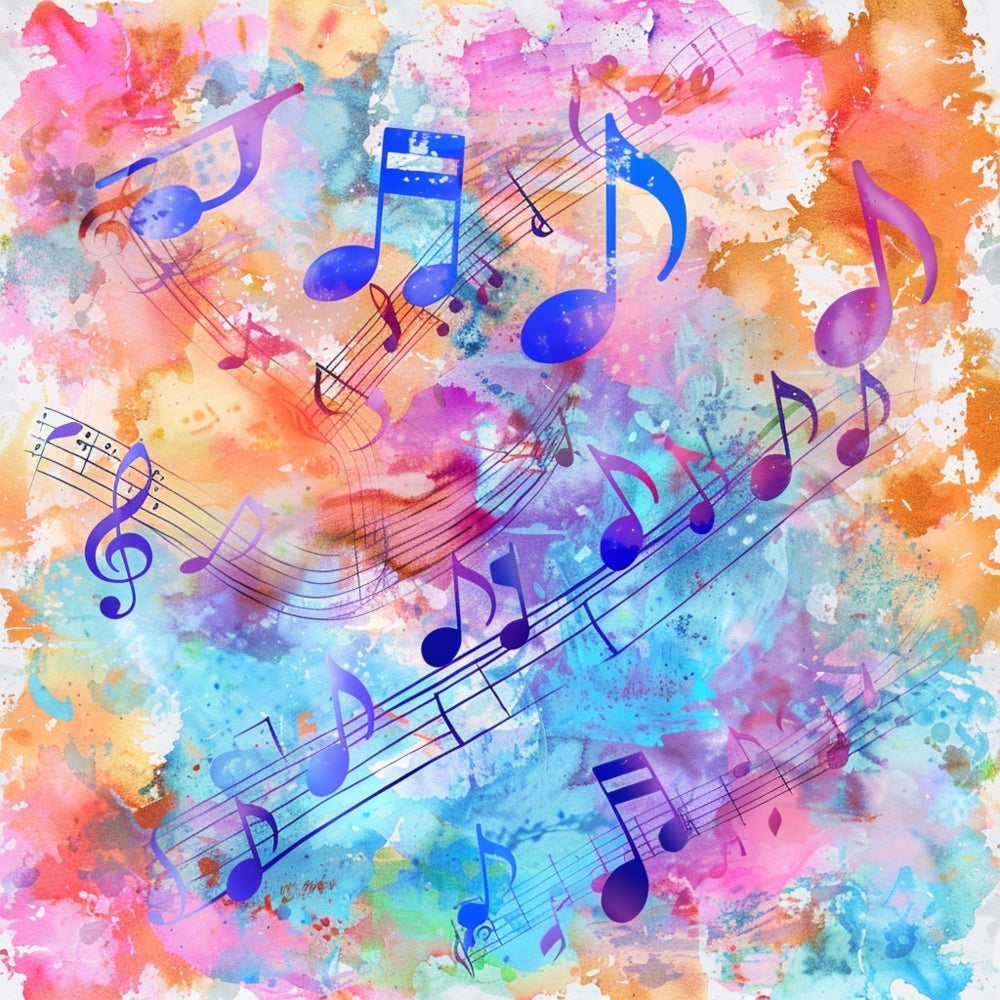 Pop Art Music Notes Fabric Panel 9