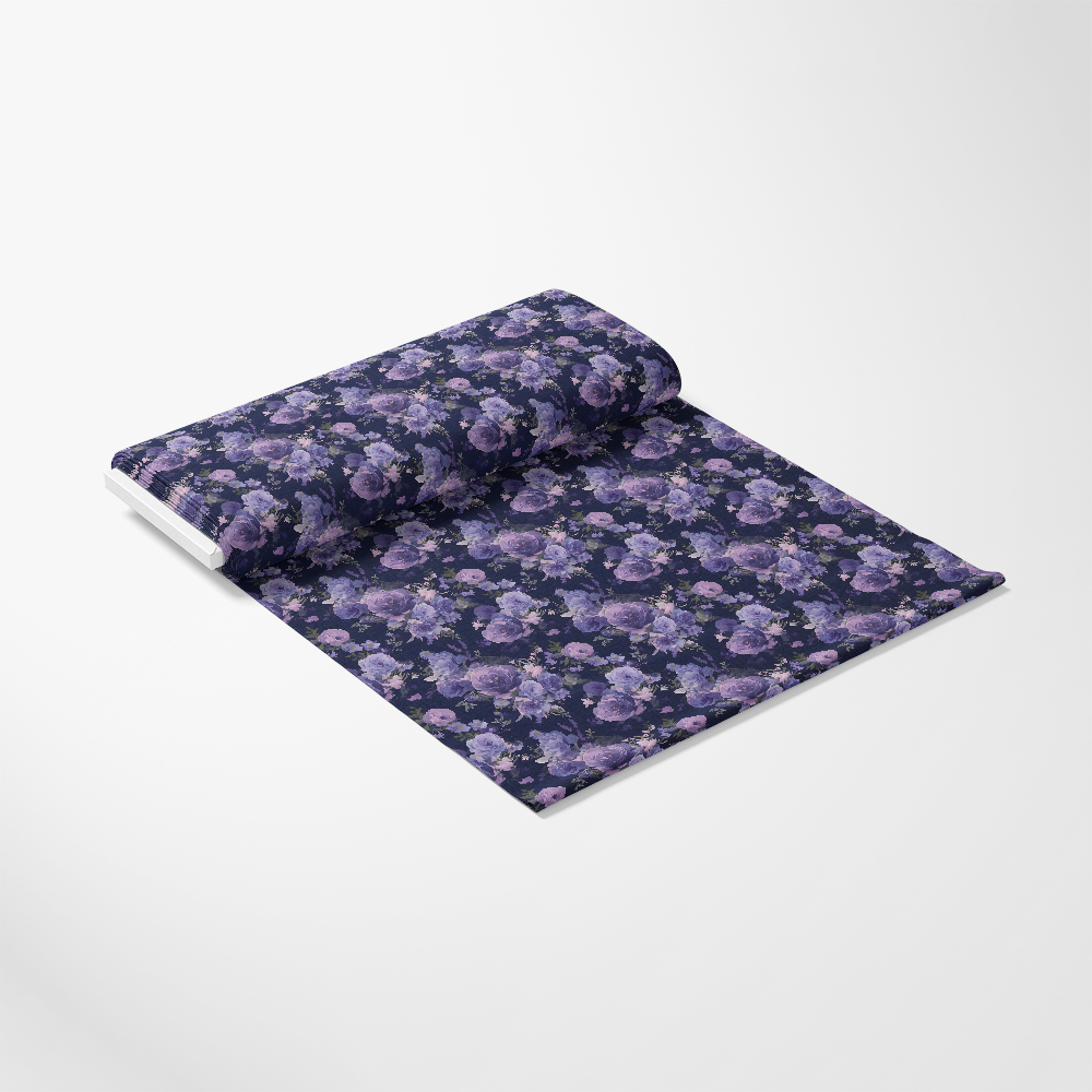 Purple Night Flowers Pattern 7 Quilting Cotton Fabric
