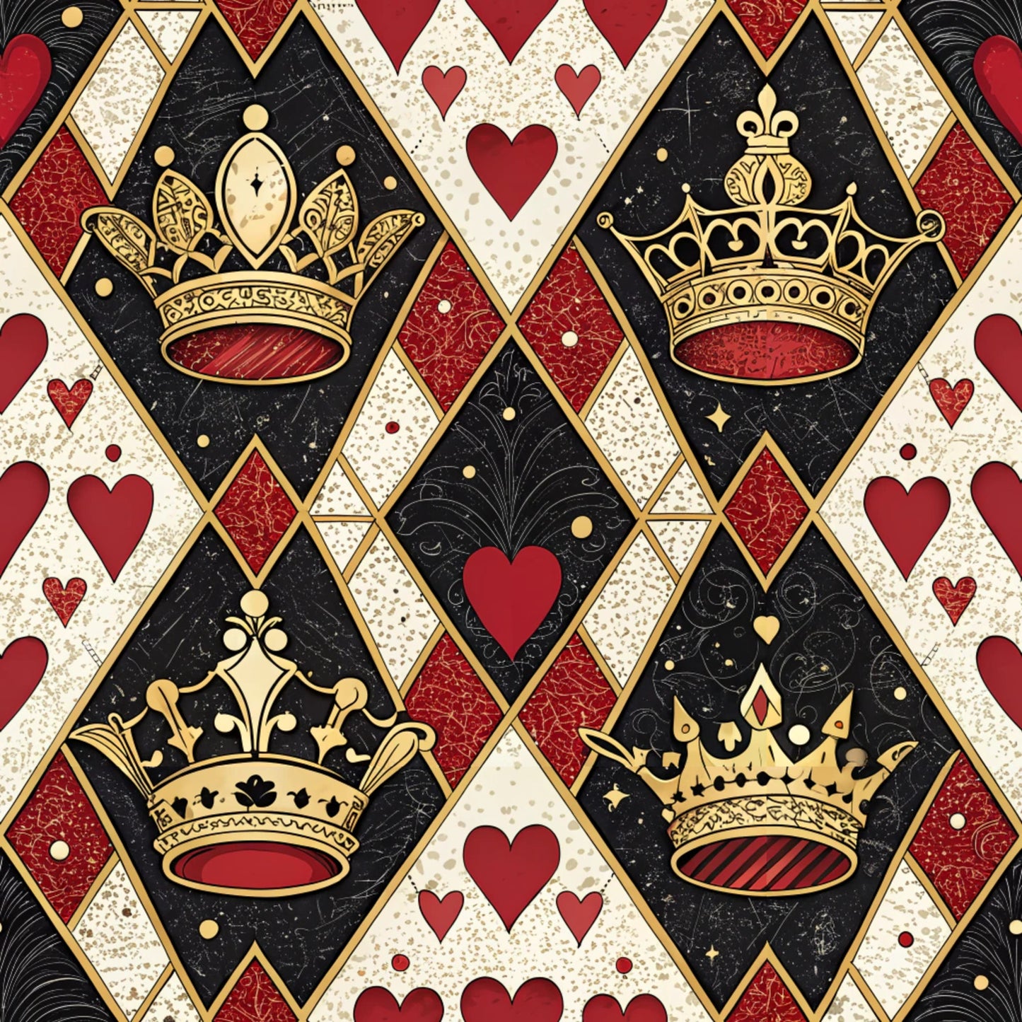 Queen of Hearts Pattern 10 Quilting Cotton Fabric