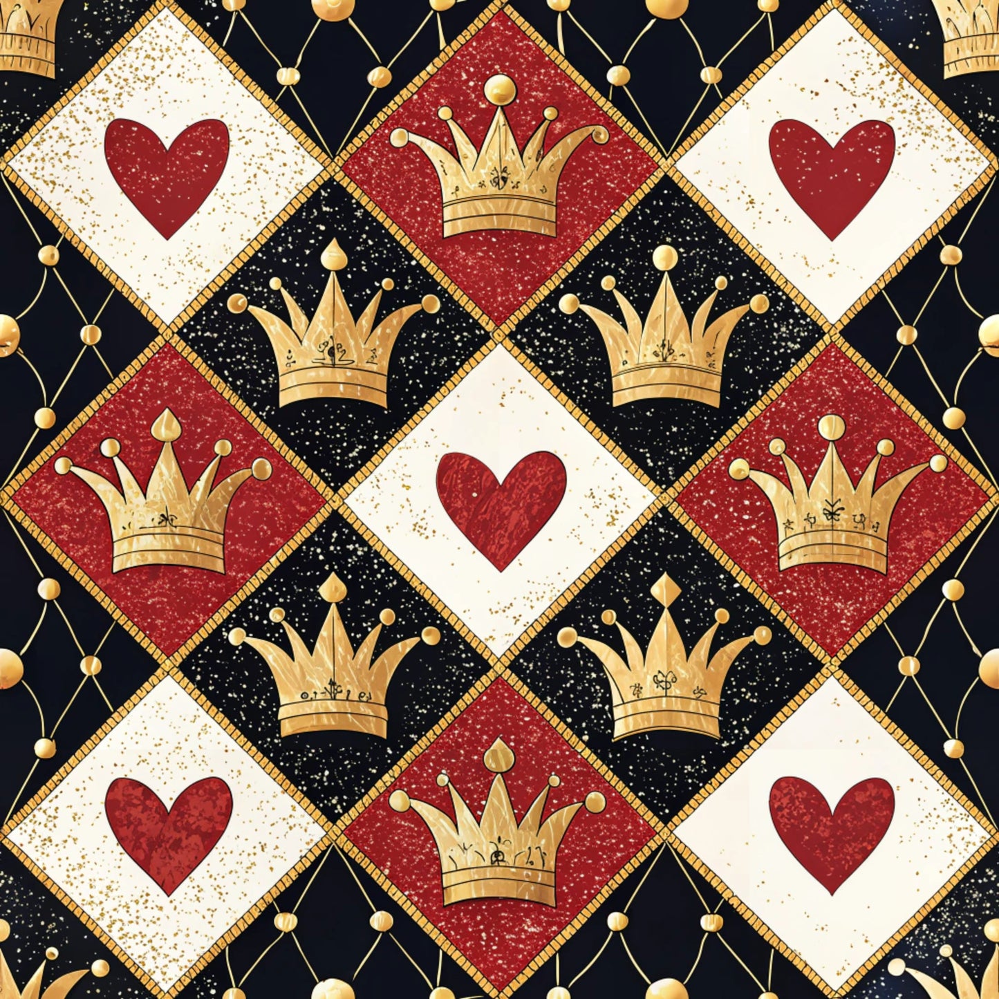 Queen of Hearts Pattern 20 Quilting Cotton Fabric